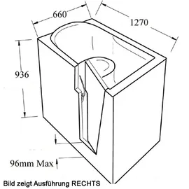 hak Handelsagentur Koch FREEDOM Sitzbadewanne mit Tür 127 x 66 cm (93,6 cm hoch) (MPNR nicht angegeben)