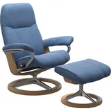 Stressless Stressless® Relaxsessel »Consul«, (Set, Relaxsessel mit Hocker), mit Hocker, mit Signature Base, Größe M, Gestell Eiche