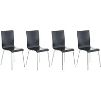TPFLiving Besucherstuhl, Schwarz, Holz, 43x87x47 cm, Arbeitszimmer, Besucherstühle