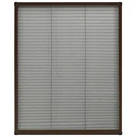 VidaXL Insektenschutz-Plissee für Fenster Aluminium Braun 80x100 cm