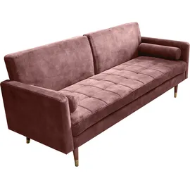 Riess-Ambiente Schlafsofa COUTURE - 196cm altrosa Microvelours 3-Sitzer Couch Bettfunktion ink. Kissen