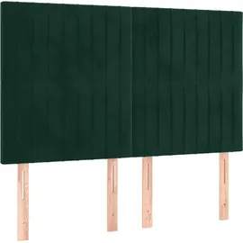 vidaXL Boxspringbett 140 x 200 cm Dunkelgrün