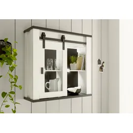 Home Affaire Hängeschrank HOME AFFAIRE "Sherwood", weiß (pinie weiß dekor), B:93cm H:90cm T:31cm, Holzwerkstoff, Schränke, Hängeschrank, mit Scheunentorbeschlag aus Metall, Höhe 90 cm
