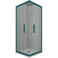 ECK-DUSCHKABINE KLARGLAS GRÜN PROFIL 80X80 CM MOD. KOLORS