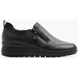 Leder Komfort Slipper - Damen - schwarz