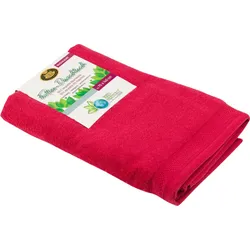 Badetuch GÖZZE "Uni Recycelt", rot, B:70cm L:140cm, Frottier, Obermaterial: 65% Baumwolle, 35% Polyester, Handtücher (Packung), Uni Farben, 100% recycelten Materialien