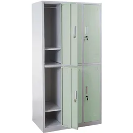 Mendler Schließfach Boston T829, Schließfachschrank Wertfachschrank Spind, Metall 12 Fächer ~ grün