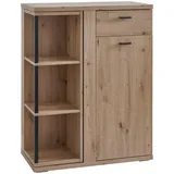 Cantus 79,9 x 102,6 x 40,2 cm schwarz / Eiche Artisan, 2 Fächer, 1 Schublade