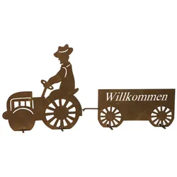 Ferrum Art Design Willkommensschild, rostfarben, Stahlblech, BxH: 10 x 43 cm - braun