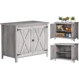 Outsunny Gartenschrank Holz, Geräteschuppen wetterfest 110x60x88,5cm, Gerätehaus mit Doppeltüren, Ablagen, Geräteschrank, Gartenhaus Werkzeugschrank