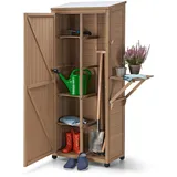 Tchibo - Großer Gartenschrank mit hochklappbarem Seitenregal - 70x38,5x170cm - silber - Holz / Stahl / Polypropylen