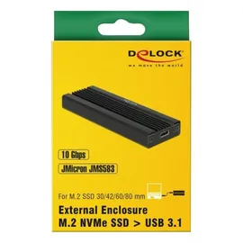 DeLock Externes Gehäuse M.2 NVMe PCIe SSD USB 10 Gbps (USB 3.1) USB Type-CTM Bu. (Externes Laufwerksgehäuse)