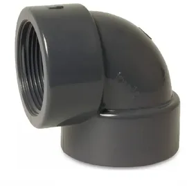 Mega Group - Mega Winkel 90° Pvc-u 50 mm PVC Klebe Fitting Innengewinde 10 Bar, Grau