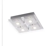 Selltec LED-Deckenleuchte, chrom, 30x30cm, Farbwechsel, Fernbedienung, RGB