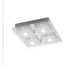 Selltec LED-Deckenleuchte, chrom, 30x30cm, Farbwechsel, Fernbedienung, RGB