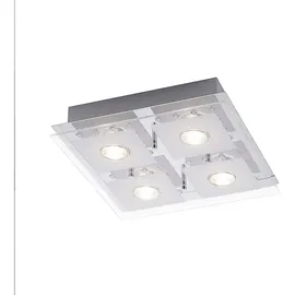 Selltec LED-Deckenleuchte, chrom, 30x30cm, Farbwechsel, Fernbedienung, RGB