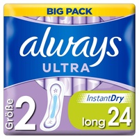 Always Ultra Binden Damen Gr. 2 (24 Damenbinden) Big Pack, Ultra Dünn Und Super Saugfähig, Geruchsneutralisierend Und Auslaufschutz