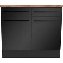 yourkitchen Unterschrank 100 JAZZ 100 x 0 x 0 cm Schwarz