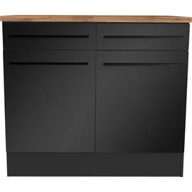 yourkitchen Unterschrank 100 JAZZ 100 x 0 x 0 cm Schwarz