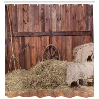 ABAKUHAUS Duschvorhang Old Stable 175 x 220 cm braun