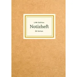 LIWI Literatur- und Wissenschaftsverlag Dünnes Notizheft A5 liniert - Notizbuch 30 Seiten 90g/m2 - Softcover hellbraun