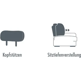 die planbar Ecksofa »MP-IN20041 L-Form«, optional Sitztiefenverstellung und Kopfstützen grün