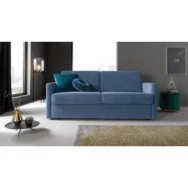 PLACES OF STYLE Schlafsofa »GOLDPOINT 182cm, Dauerschläfer, Liegefläche 140/200 cm, 3-Sitzer mit Bettfunktion, Bonell-Federkernmatratze blau