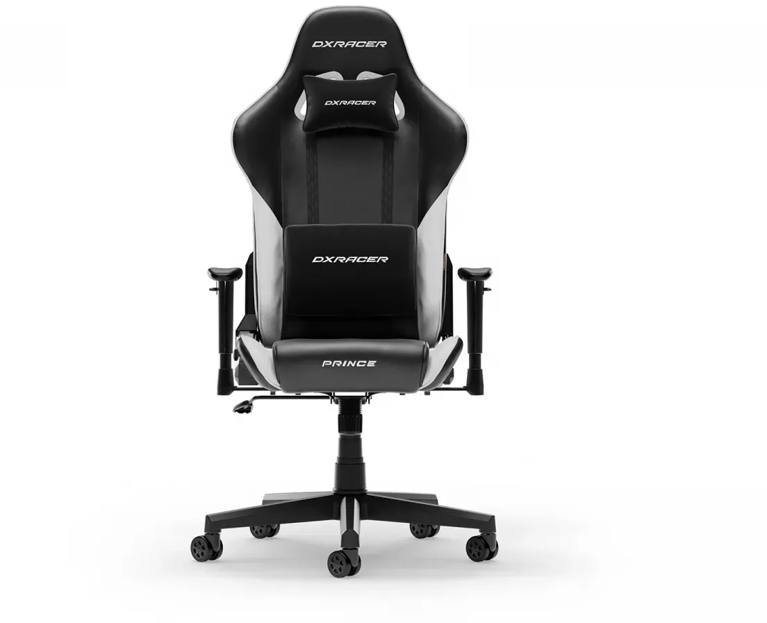 DXRacer PRINCE Gaming Stuhl Schwarz & Weiß PVC Leder L