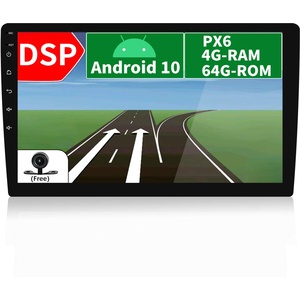 JOYX PX6 Android 10 Autoradio Navigation -【DSP Eingebauter】-【4G+64G】- Rückfahrkamera KOSTENLOS - 10.1 Zoll HD Screen - 1 DIN - Supports DAB HDMI 4K-Video AHD-kamera Lenkradsteuerung 4G WiFi BT Carplay