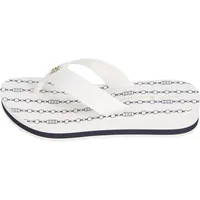 Tommy Hilfiger Flip-Flops für Damen, Marke, Modell Im TH Chainprint Mid FW0FW08527, aus Polyester., elfenbein, 38 EU - 38 EU