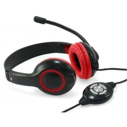 Conceptronic CCHATSTARU2R Kopfhörer & Headset Kabelgebunden Kopfband Anrufe/Musik USB Typ-A Rot