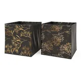 Vicco Faltbox, Schwarz/Gold, 30 x 30 cm 2er Set Option1