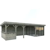 Palmako Gartenhaus Connect Lenna 8,76 x 3 m Grau