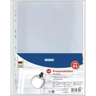 Stylex Prospekthüllen, DIN A4, 100 Stück