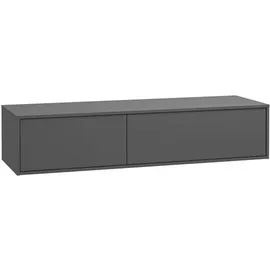 vente-unique Waschbeckenunterschrank hängend - Anthrazit - 150 cm - ISAURE II