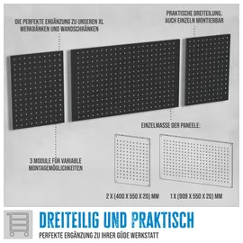 Güde Lochwand Stahlblech 120 x 55 cm schwarz