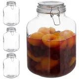 Relaxdays 4 x 3 Liter Einmachglas - Transparent