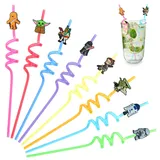 16 Stück Star Krieg Strohhalme Kinder, Star Lockige Party Trinkhalme, Wars Wiederverwendbare Trinkschleife Strohhalme, Kindergeburtstag Party Deko, Mitgebsel Kindergeburtstag, Gastgeschenke