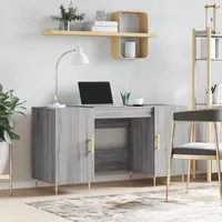 VidaXL Schreibtisch Grau Sonoma 140x50x75 cm Holzwerkstoff