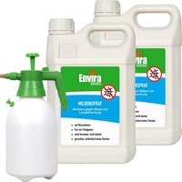 Envira Milben-Spray - Milbenspray für Matratzen mit Langzeitwirkung - Geruchlos & Auf Wasserbasis - 2x5Ltr+2Ltr Sprüher
