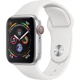 Apple Watch Series 4 GPS + Mobile 40mm Aluminium Silber mit weißem Armband - Weiß