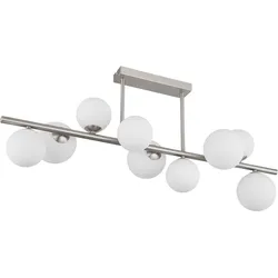 Deckenlampe Deckenleuchte Esszimmerlampe LED Metall Glas Opal 9-Flammig