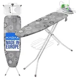 Kadax Klappbares Bügelbrett, 120x38cm Dampfbügelbrett mit Steckdose, Grau