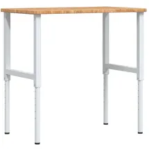 vidaXL Werkbank Hellbraun 100x60x(71,5-98) cm Massivholz Eiche