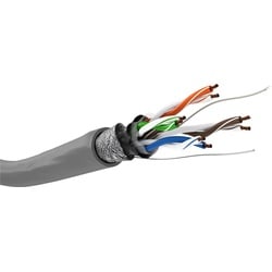 Goobay CAT 5e Netzwerkkabel, SF/UTP, Grau - Kupferleiter (CU), AWG 26/7 (stranded), PVC-Kabelmantel