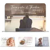 CHRISCK design Acryl Glasbilder mit Foto & Text - Foto Aufsteller als Geschenk personalisiert - Geschenkidee beste Freundin Freund Mama Papa Schwester - Fotogeschenk Paar Partner