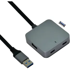 Value USB 3.2 Gen 1 Hub (2X USB-A + 2x USB-C), mit Verlängerungskabel, 5 m