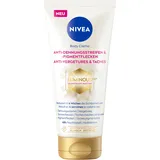 NIVEA Body Creme Anti-Dehnungsstreifen & -Pigmentflecken, Bodylotion gleicht Unterschiede im Hautton aus, leichte Textur und spendet 48h Feuchtigkeit (200 ml)