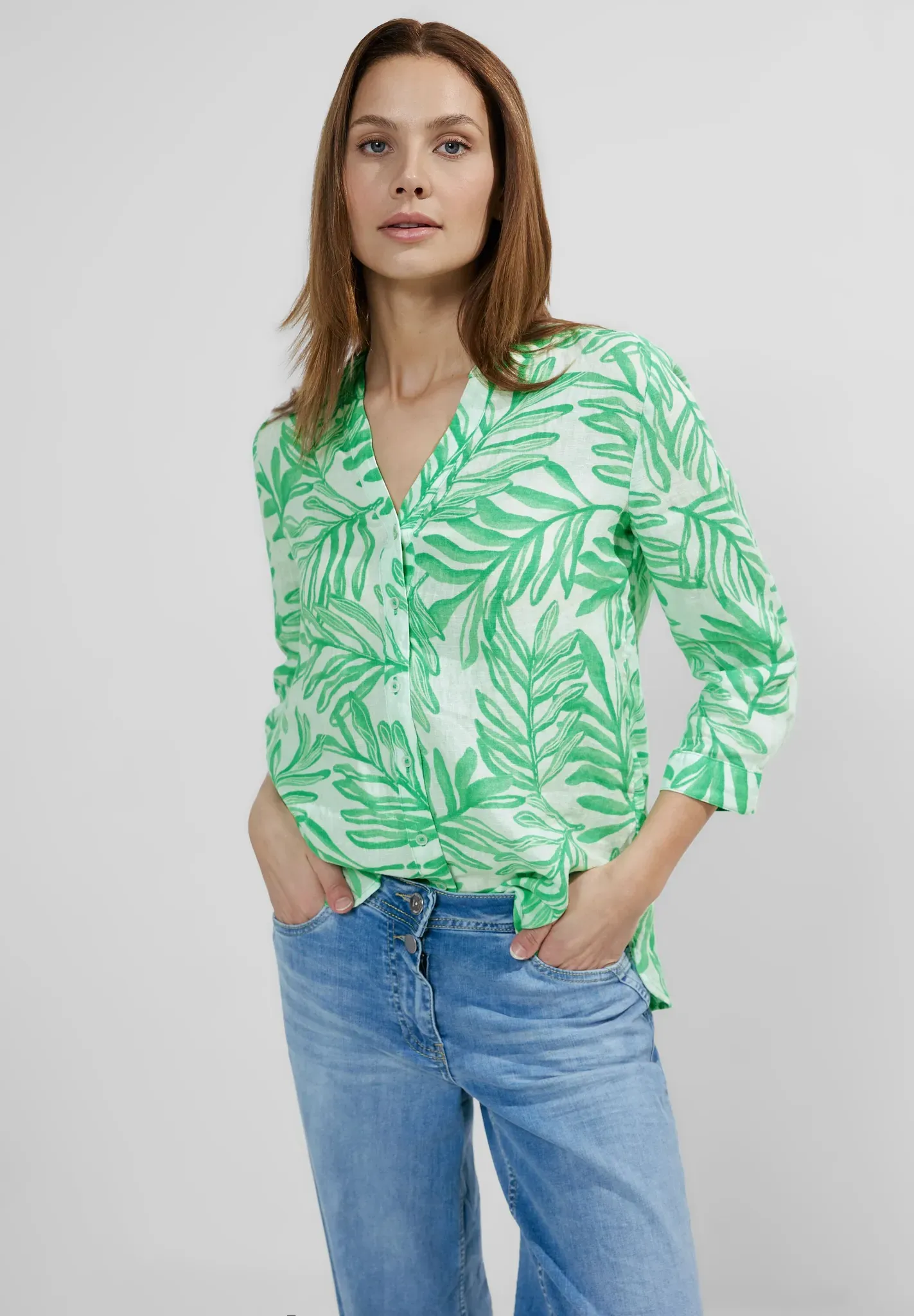 Cecil Shirtbluse, mit Blätterprint Cecil juicy apple green M (40)