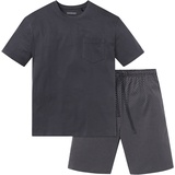 SCHIESSER Herren Kurz Rundhals - Nightwear Set Zweiteiliger Schlafanzug, Anthrazit_159634, 48